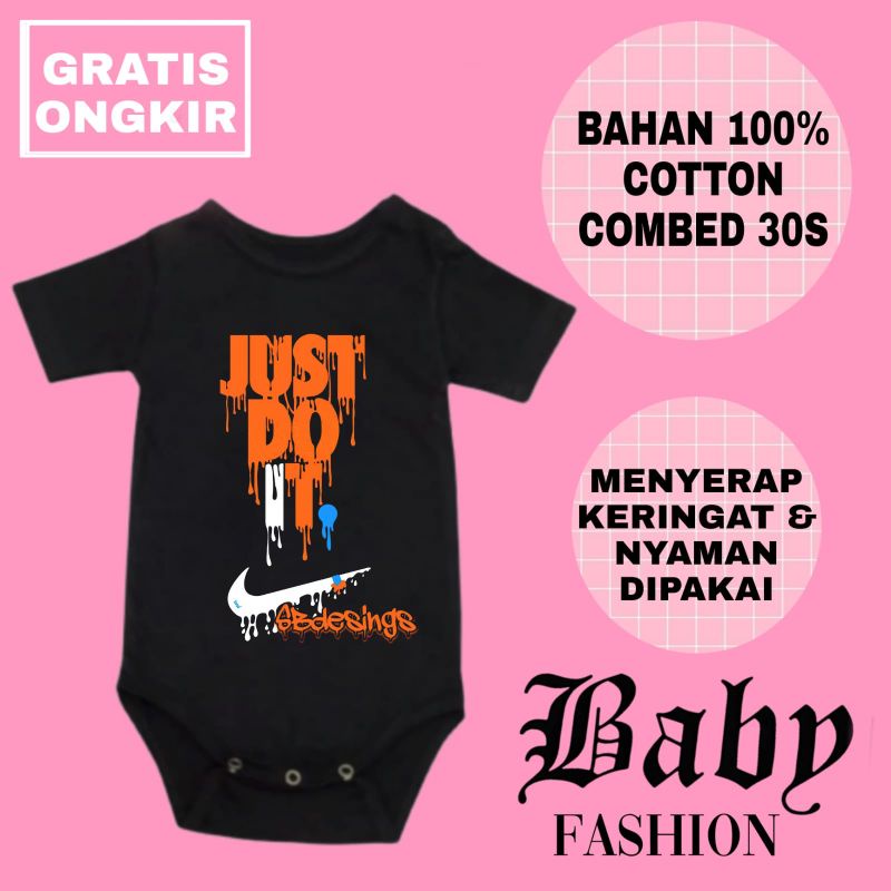 BABY JUMPER NIKE Just Do It - BODYSUIT JUMPSUIT Distro Branded Baby Kids - BAYI ANAK Laki Laki Perem