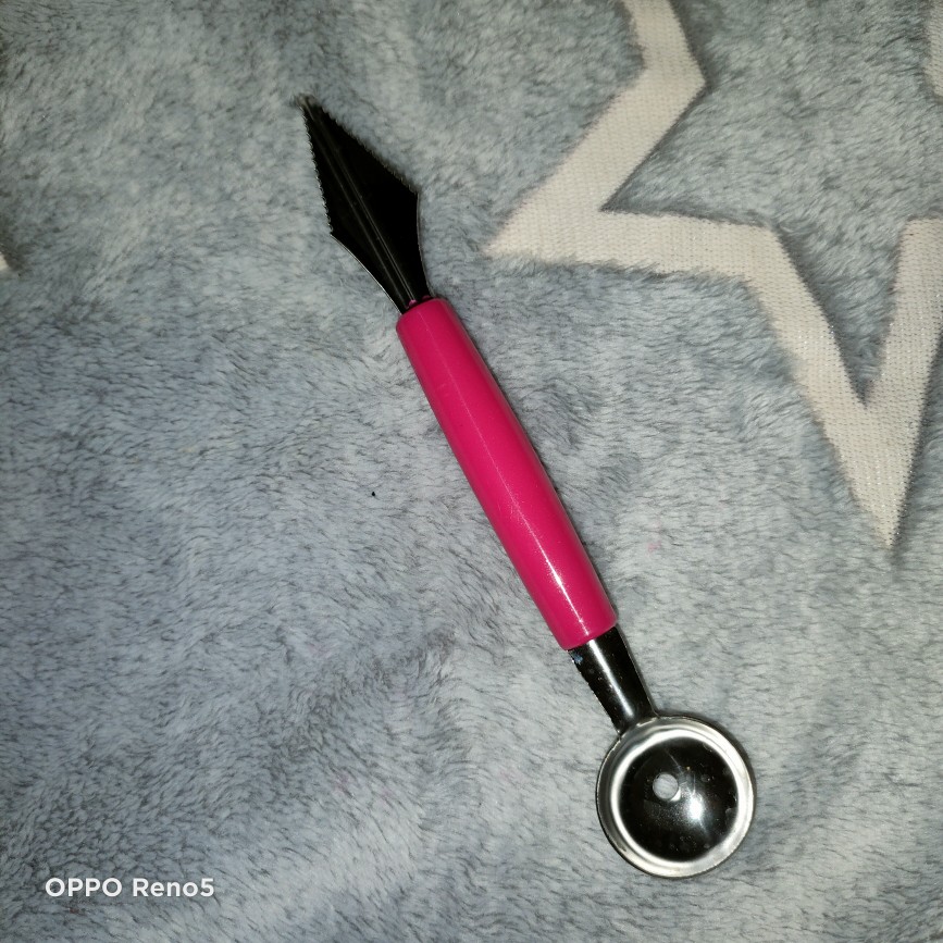 Am716 Pisau Ukir Hias Buah Bulat 2 Sisi / Stainless Steel Fruits Carve Knife