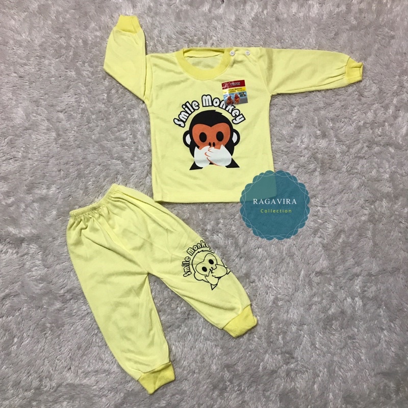 BAJU BAYI smile monkey Setelan 3-18 Bulan (PP084)