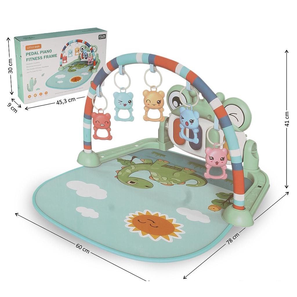 Playmat Baby Gym Musical Set Musik Bayi Matras Mainan Piano Karakter Rattle Playgym