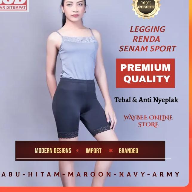 Produk Celana Legging Leging Wanita Strit Renda Pendek Olahraga Premium Celana Lejing Pendek Strit S
