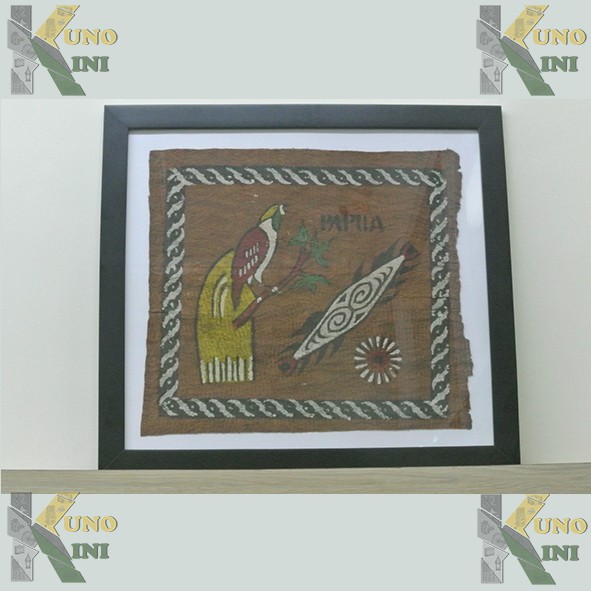 LUKISAN BURUNG CENDRAWASIH PAPUA PADA KULIT KAYU ASLI - 01, from Papua