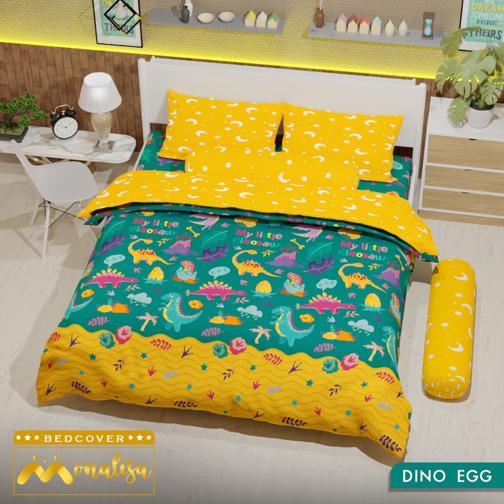 Monalisa Premium BedCover SET Sprei Uk 160/180 - Dino Egg