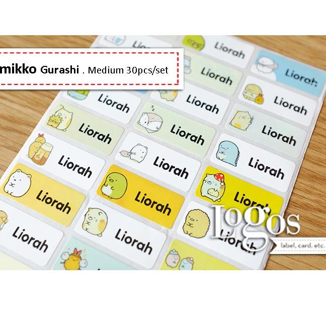 

Hadir Favorit Sumikko Garashi MEDIUM Sticker Label Nama waterproof stiker nama anak