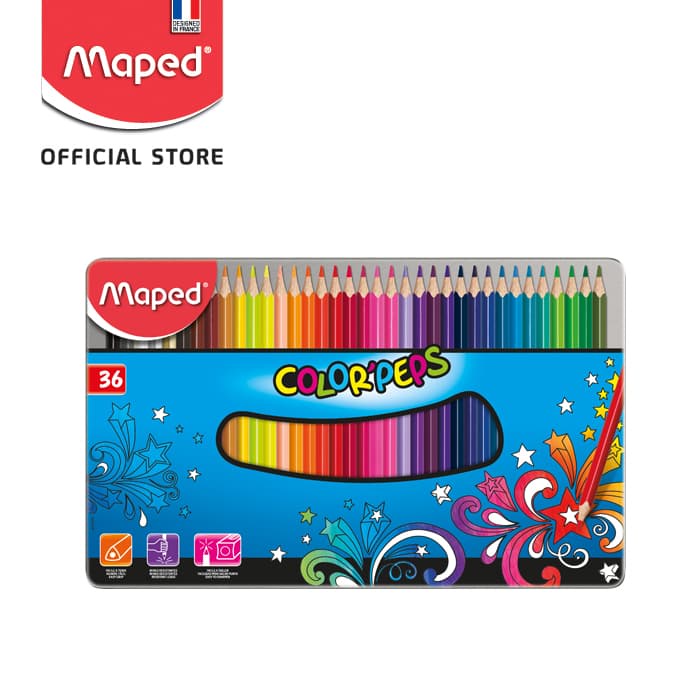 

WARNAPENSIL- MAPED PENSIL WARNA COLOR'PEPS 36' - METAL BOX -PENSIL WARNA