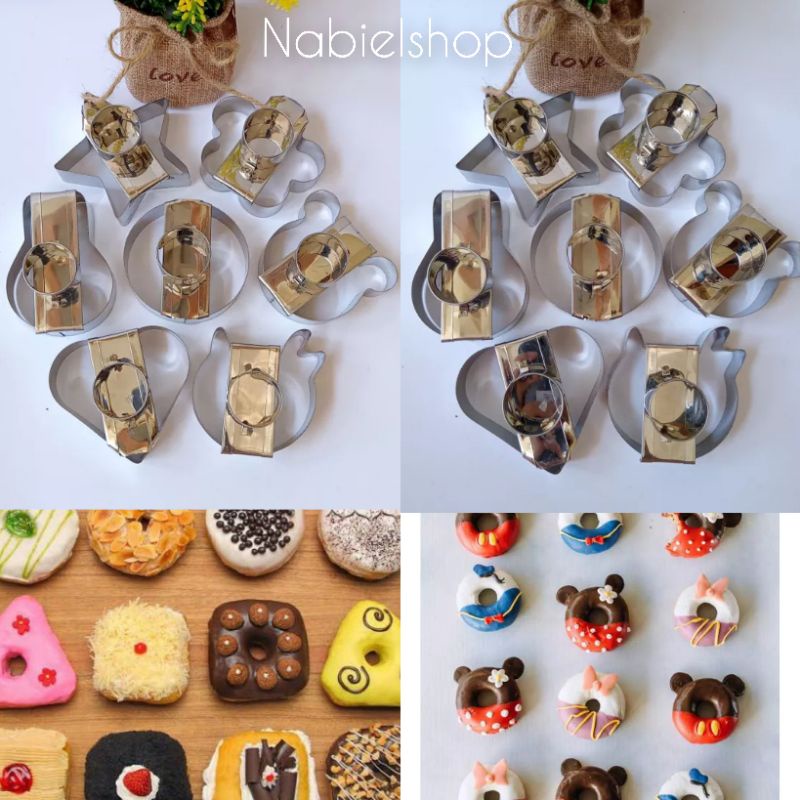 Cetakan donat cutter motif karakter lucu isi 10 pcs