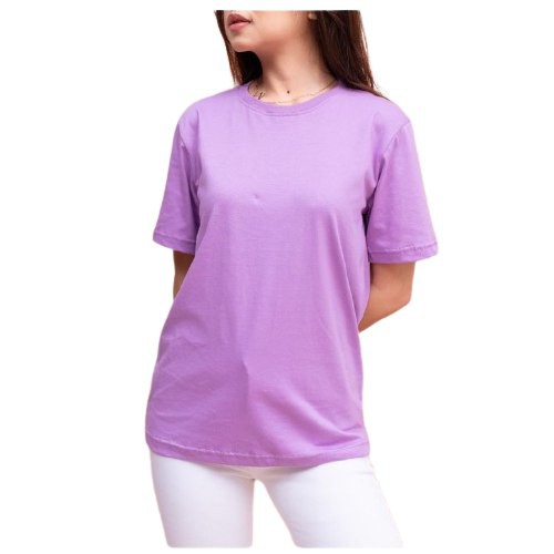 KAOS POLOS COMBED PENDEK PRIA & WANITA UNGU LILAC MUDA  - FASHION