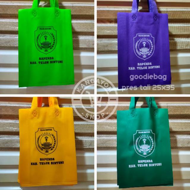 

tas spunbond 25x35/ tas pres tali / goodiebag sablon/ tas promosi/ Tote bag