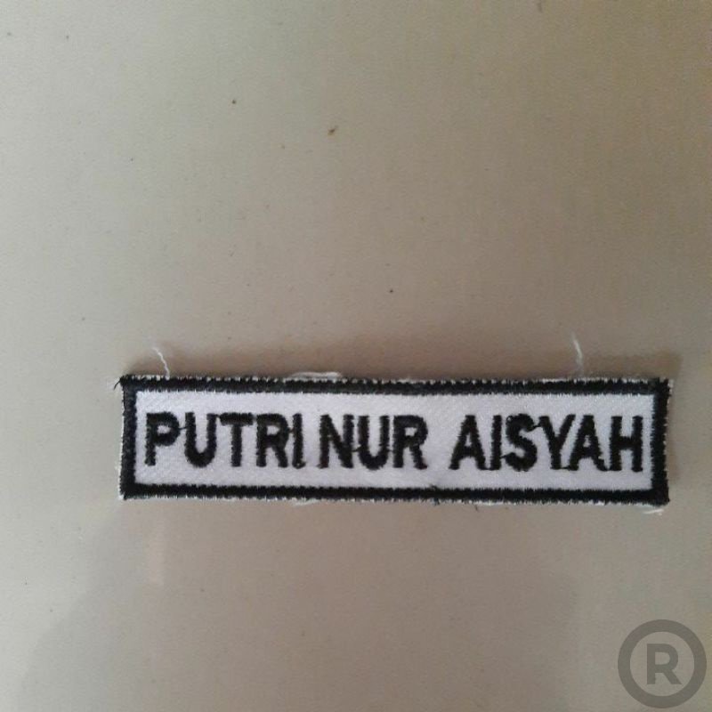 Nama baju sekolah Bordir Nama Dada Sekolah