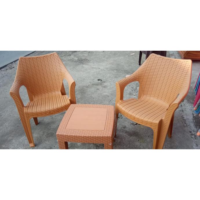 1 Set Kursi Teras Santai Plastik Olymplast + Meja Tresshop_