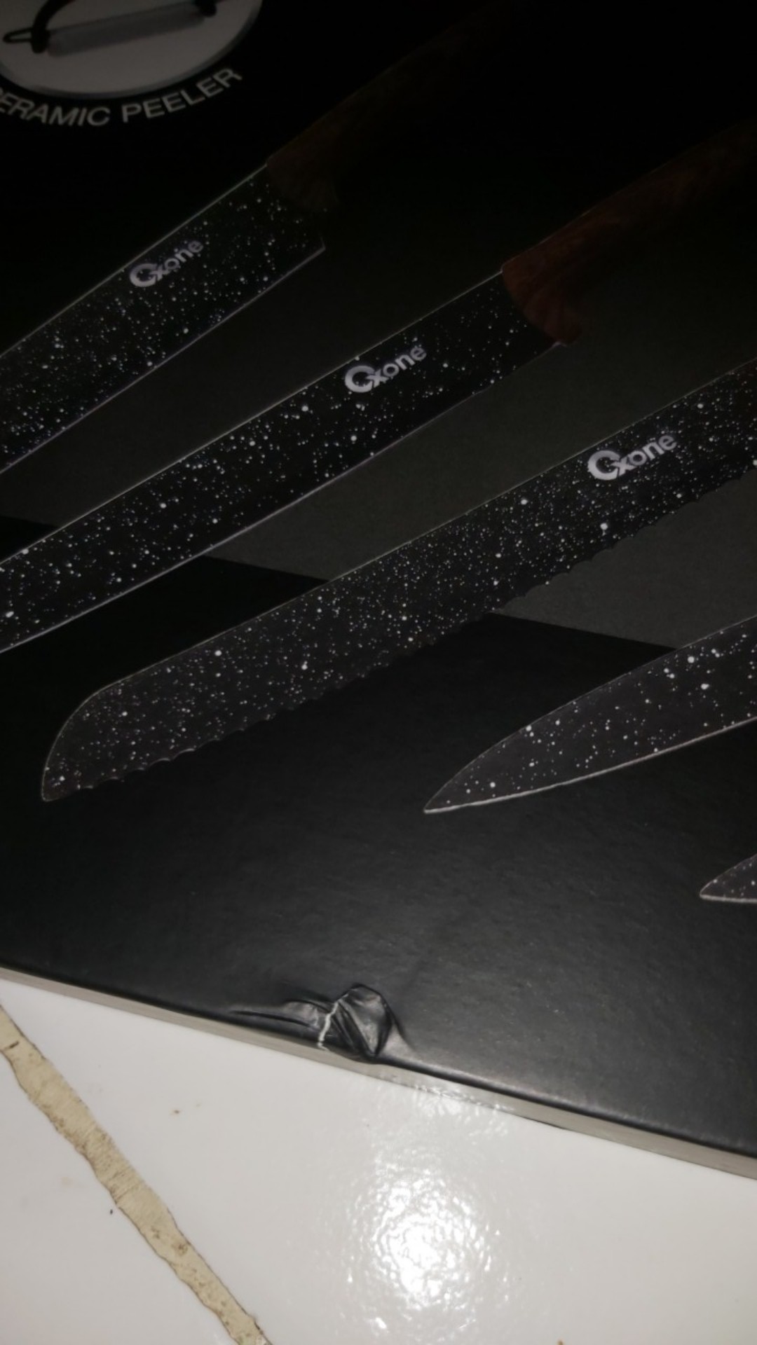 Oxone Black Marble Knife Set Ox-605 Pisau Set 100% Original