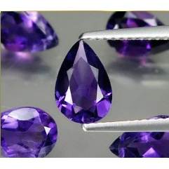 Natural Unheated Pear 8x6mm Purple Amethyst Bolivia 5Pcs/5.45Ct YZ222