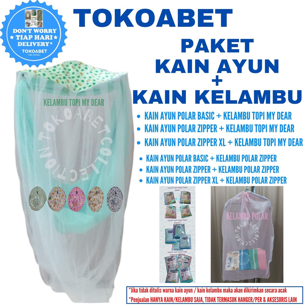 PAKET POLAR (Kain Ayun BASIC+Kelambu) Ayunan Bayi Manual &amp; Ayunan Elektrik Otomatis #tokoabet