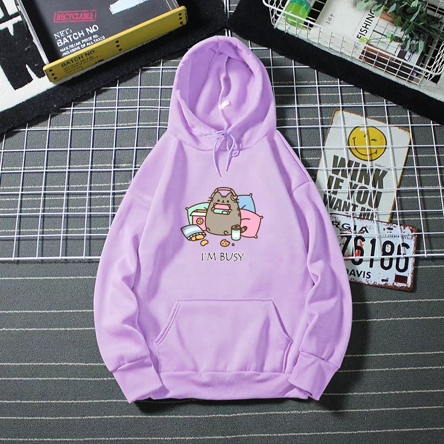 Sweater hoodie wanita IAM BUSY baju cewek distro kartun murah