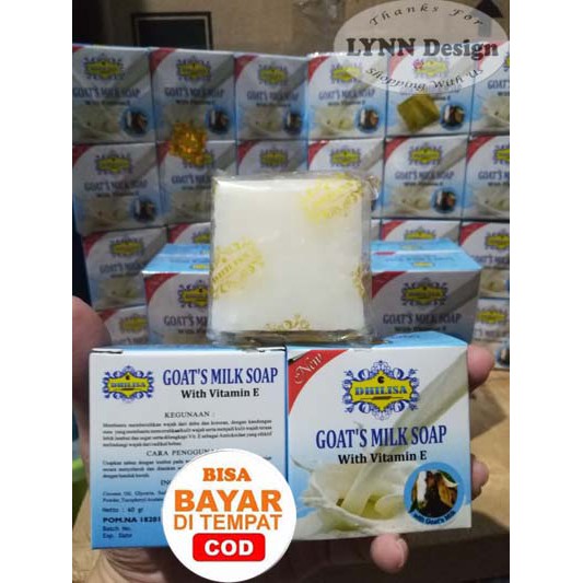 [BUY 12 GET GIFT] [BPOM] SABUN DHILISA THAI GOATS MILK SUSU KAMBING WITH VIT E 60GR