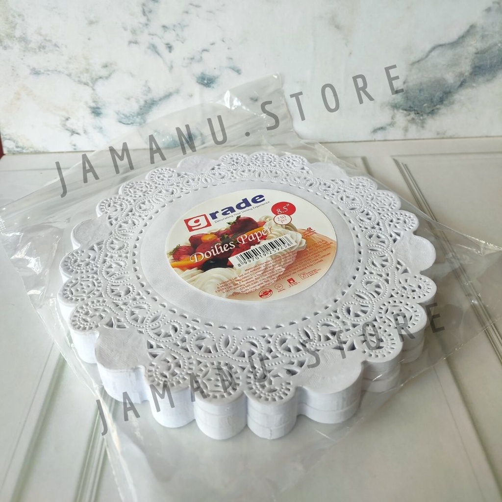 Doilies Paper 8.5&quot; - Alas Renda Ukuran Diameter 21.4 cm Tatakan Roti Tart