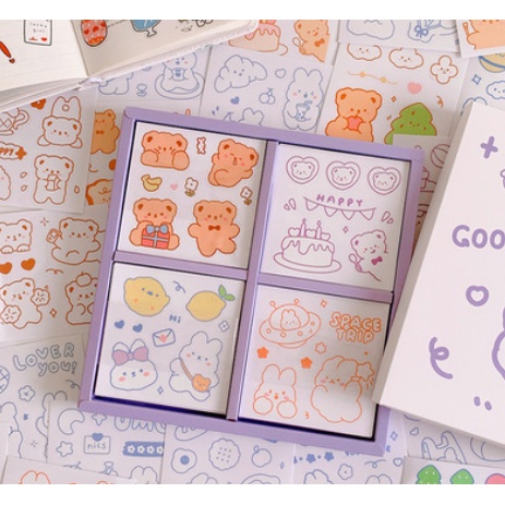 Stiker Aesthetic Cute Bear By Telado Design DIY Buku Tumblr Mini Box / 1 Pcs-2