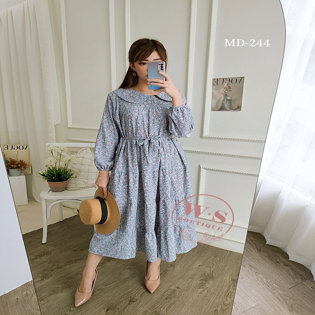 Midi Dress Crinkle Premium Fit XXL MD-244-W.S Boutique