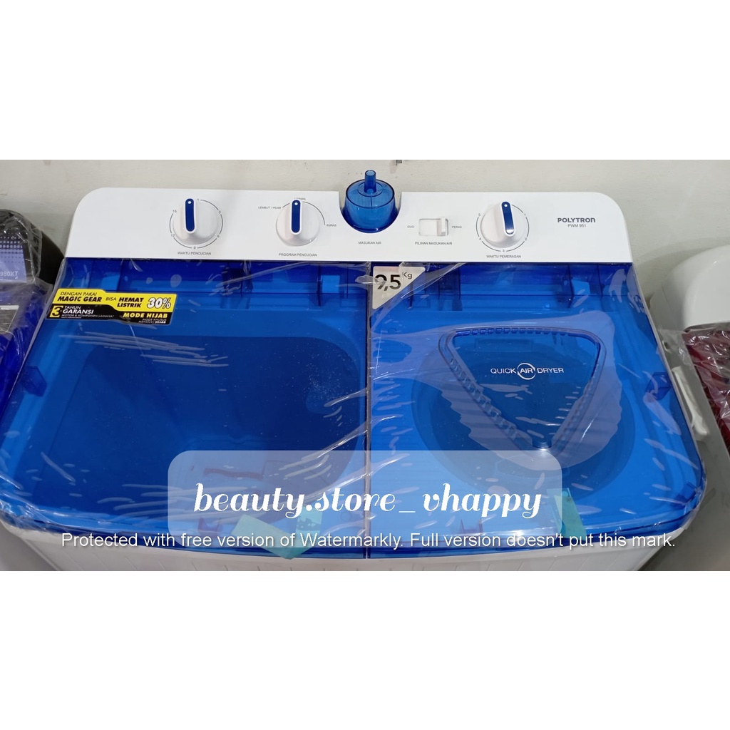 Mesin Cuci 2 Tabung POLYTRON PWM 851 8 Kg Garansi Resmi Khusus Jawabarat Jabodetabek (Kota bandung dan Cimahi Bisa COD)