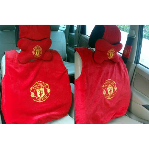 Bantal Mobil 5in1 Machester United MU / Sarung Jok Mobil MU