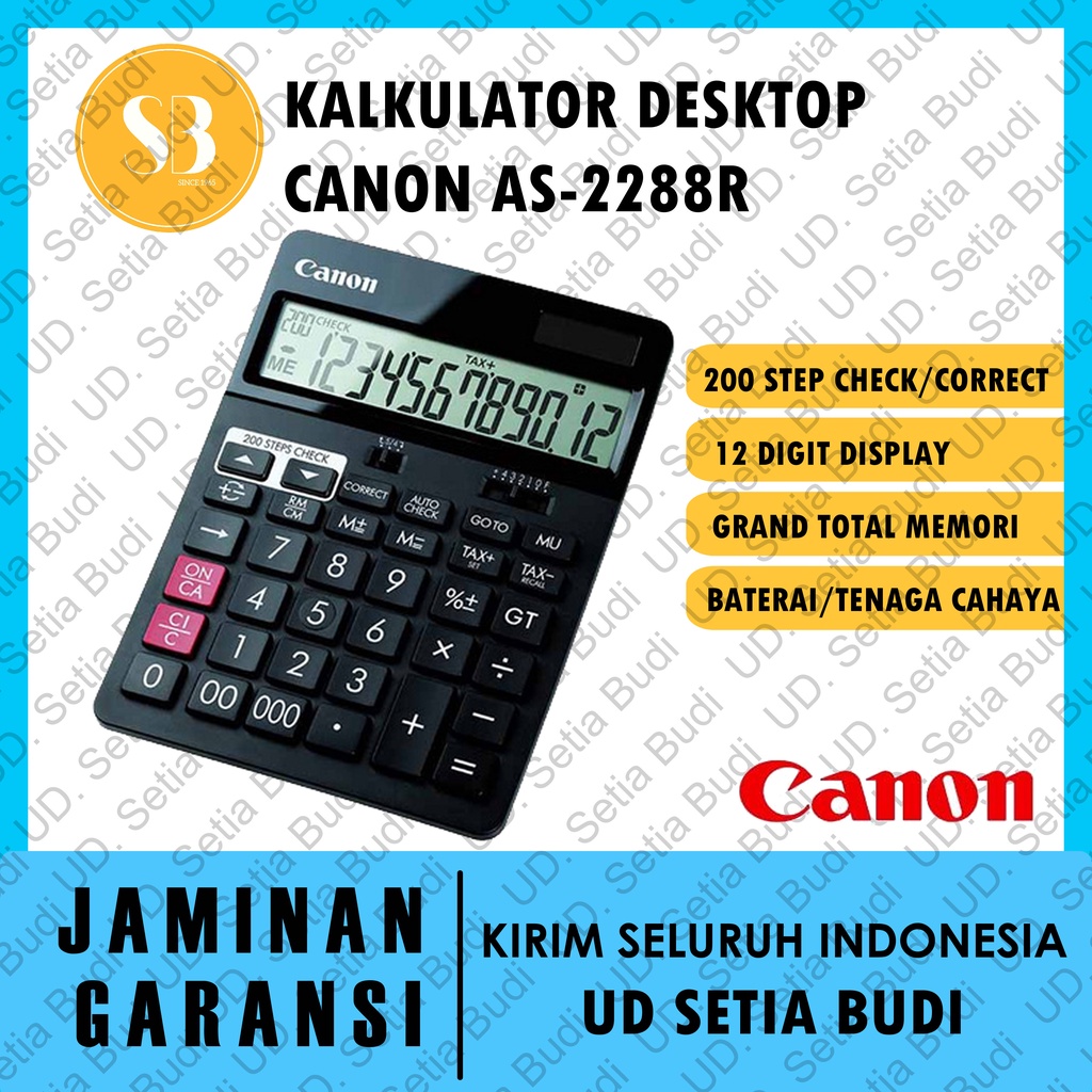 Kalkulator Desktop CANON AS-2288 R Asli dan Bergaransi