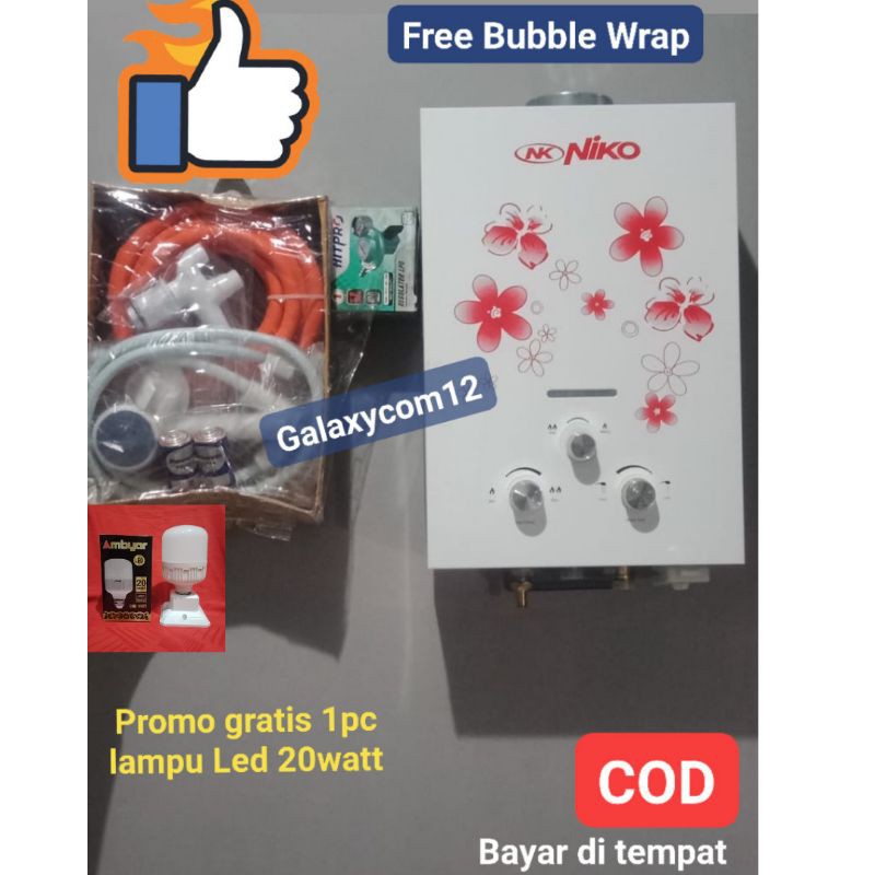 Paket Komplit Water Heater Gas Niko | Tinggal pasang | siap pakai