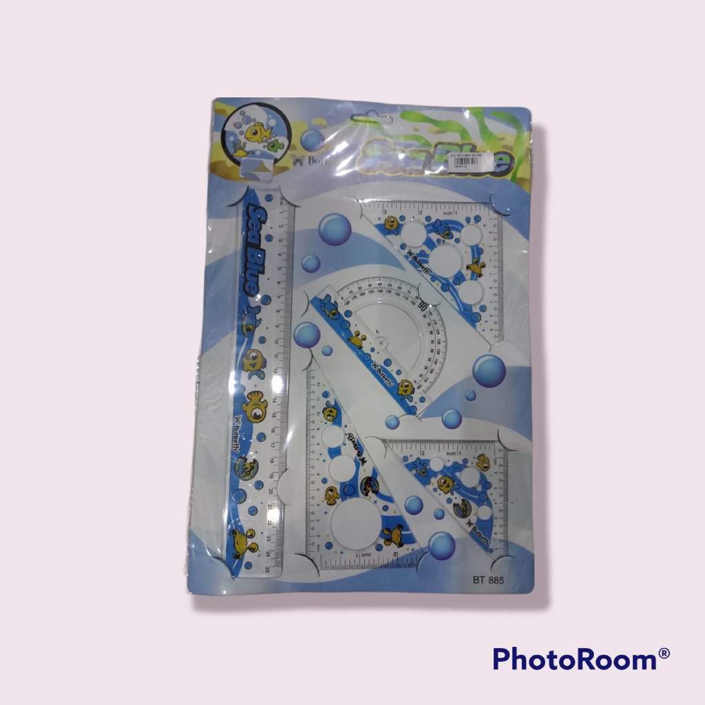 

1 set penggaris warna biru