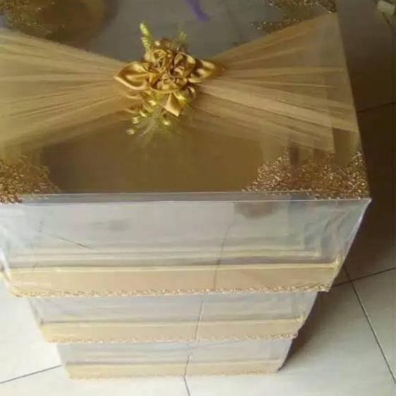 

PALING HOT!! (lot-770) Box/kotak hantaran Seserahan Mika Tile Gold 1 Set Isi 4 Box -