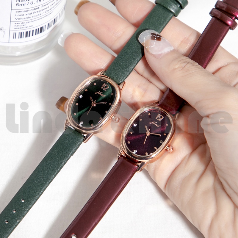 Jam Tangan Wanita Analog Korea Klasik Dan Elegan Strap Pu Fashion Import