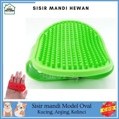 Sisir Bulu Oval Karet sisir mandi Anjing Kucing Sikat Pijat Mandi Grooming Kelinci