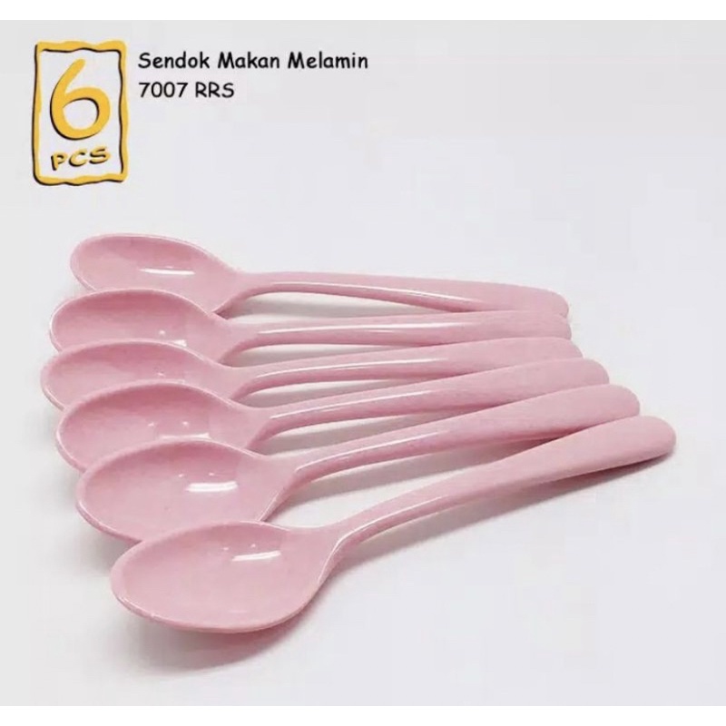 Sendok Makan Pink Pastel, Cream &amp; Putih Melamin ONYX (6 pcs) / Paket Sendok Melamine ONYX