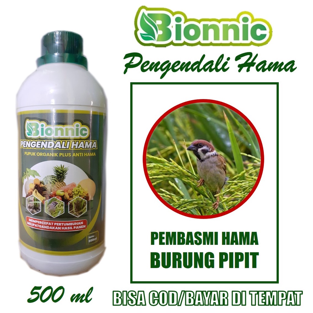 BIONNIC 500 ML Pupuk Pestisida Hama Burung Padi Pipit/Piyik/Piit Sawah, Pupuk Semprot Pengusir Hama 