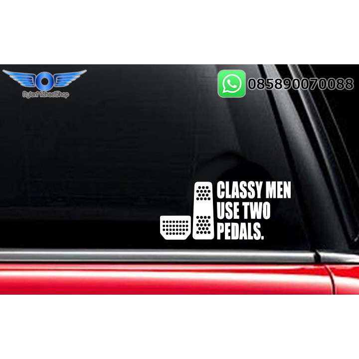 Stiker Mobil Classy Men use 2 Dua Pedal Pedals Car Sticker Decal Vinyl