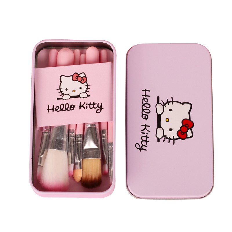 MARKAS Brush Make Up Set 6 in 1 Motif Hello Kitty Doraemon Tabung Makeup Box