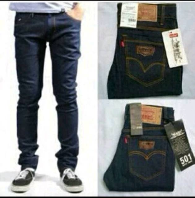 Celana jeans denim garment strecth panjang pria model terbaru bisa COD