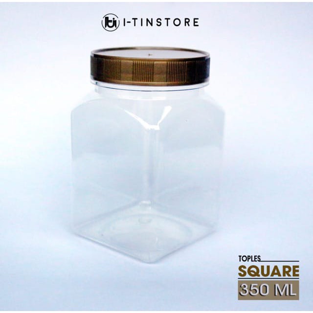 350ML SQUARE /KOTAK /BOTOL /PLASTIK /TOPLES PET JAR /TOPLES PLASTIK