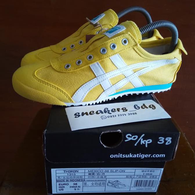 Onitsuka Tiger Slip On Yellow White - Sepatu Slip On Wanita N13 Original