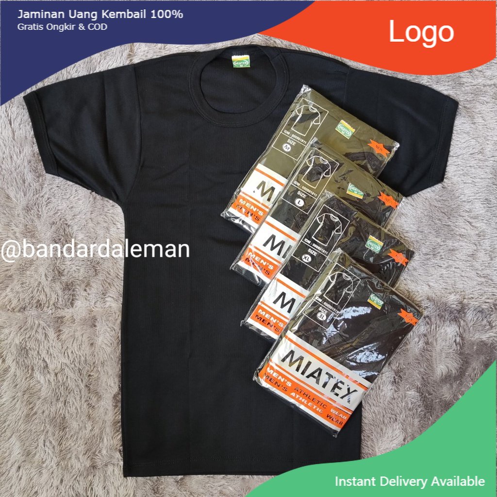 Oblong Lengan Pendek Pria Dewasa Remaja Hitam Miatex
