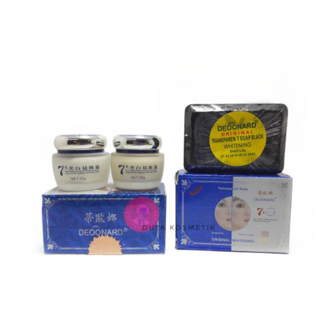 PAKET CREAM DEOONARD BIRU SET &amp; SABUN WHITENING