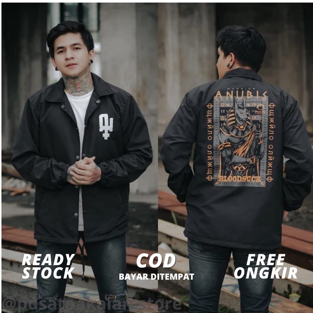 JAKET COACH HITAM PRIA MURAH GAMBAR ANUBIS / JAKET COACH ERIGO JAPAN ORIGINAL 100% / JACKET PRIA WAN