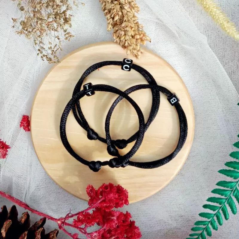 [BISA COD] Gelang inisial Gelang Huruf Gelang Abjad (1 HURUF A  ~ Z ) GELANG INISIAL NAMA