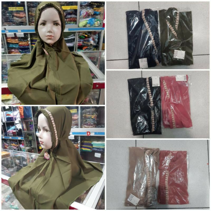 Jilbab Bergo Anak Renda Lipit