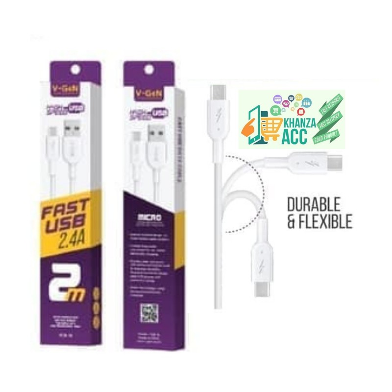 KHANZAACC Kabel Data USB V-GeN VCB-16 Fast Charging Kabel Charger Micro USB VGEN