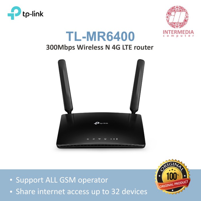 TPLINK TL-MR6400 Router dengan slot SIM card 4G all operator