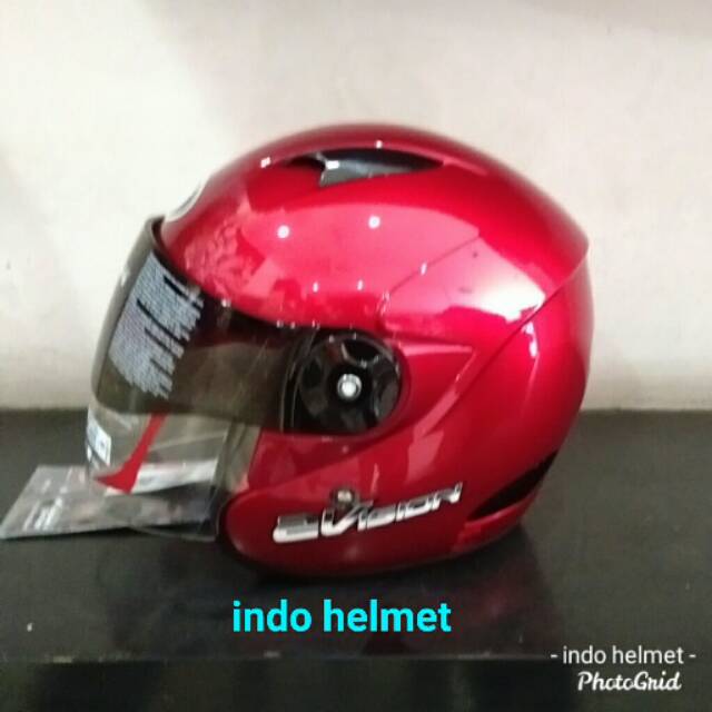 HELM KYT 2 VISION RED MAROON ORI KYT 2 VISION GRATIS BUBBLE WRAP