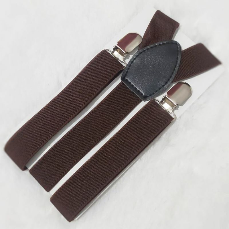 SUSPENDER BRETEL DEWASA PRIA WANITA TALI KODOK MODEL JOJON-Coklat tua