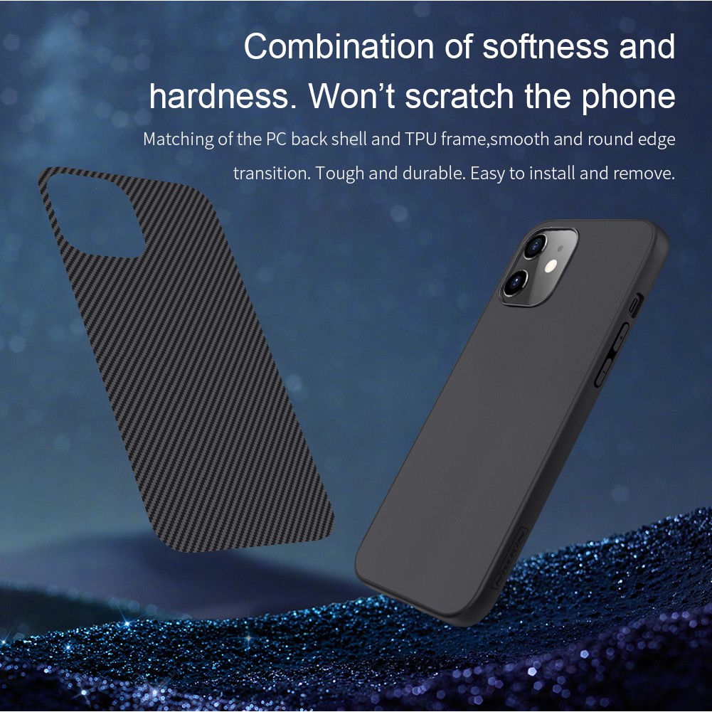 Hard Case Apple iPhone 12 Mini 5.4 Nillkin Synthetic Fiber Carbon Casing Original