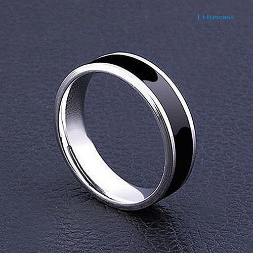 Ls Cincin Titanium Stainless Steel Warna Hitam Untuk Pria / Wanita