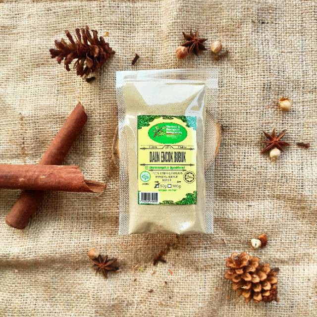 

50GRAM DAUN ENCOK BUBUK ASLI OBAT HERBAL JAMU BUMBU DAPUR MASAK ALAMI REMPAH JSR BUBUK 50GRAM