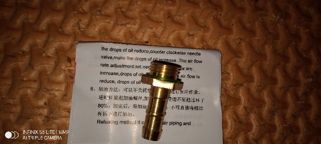 Nipple / Nepel Selang Drat Luar Kuningan 1/4 X 5/16